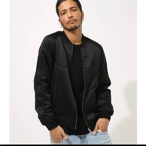 Moussy Black Bomber Jacket Varsity Style